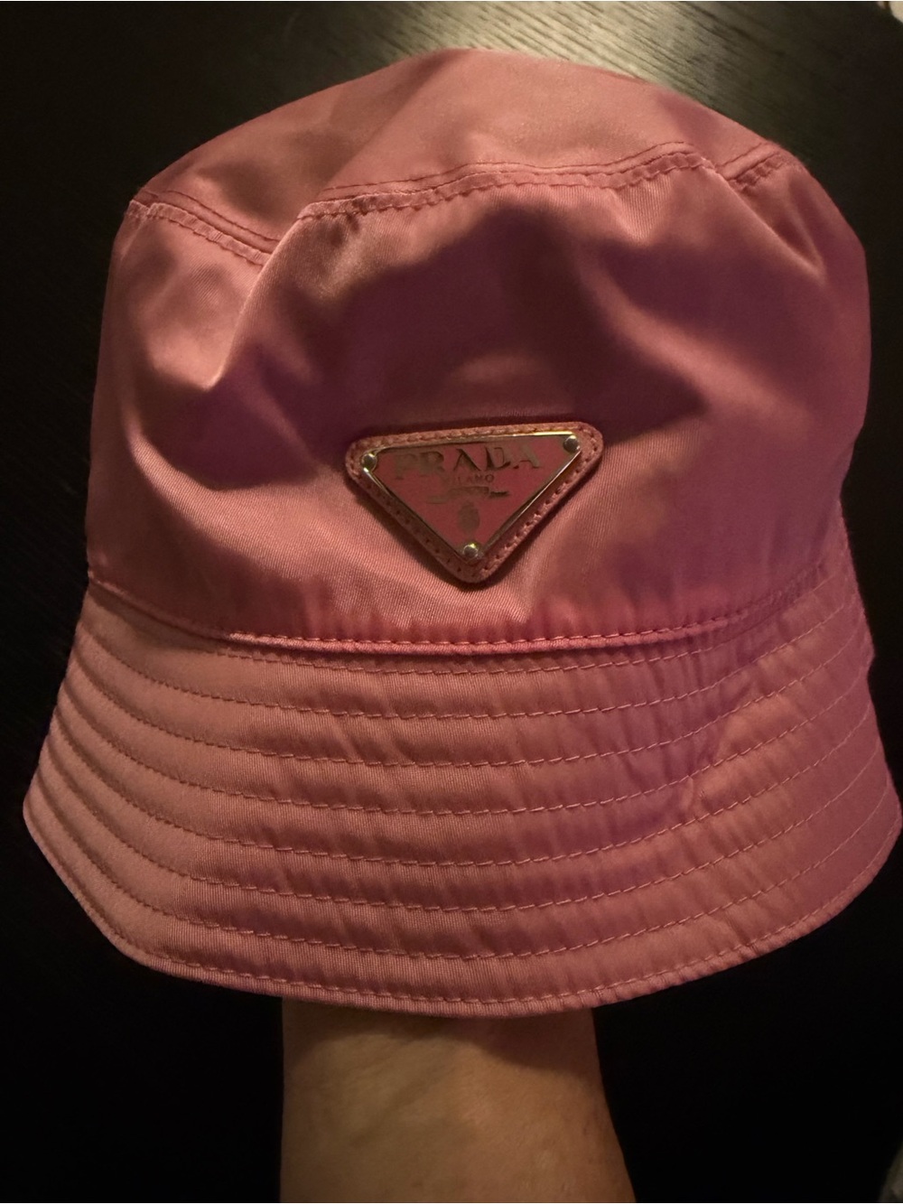 Authentic Prada Pink Nylon Bucket Hat